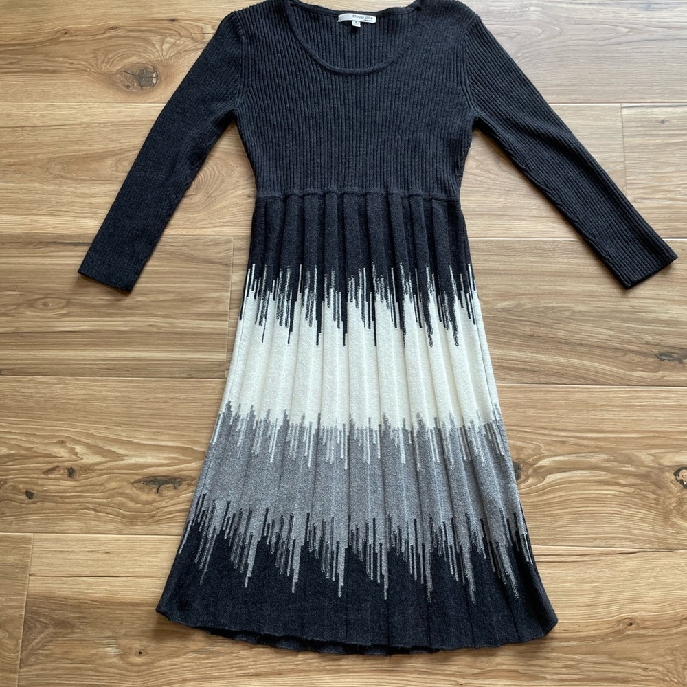 Studio One NY Elegant Long Sleeve Gradient Sweater Dress